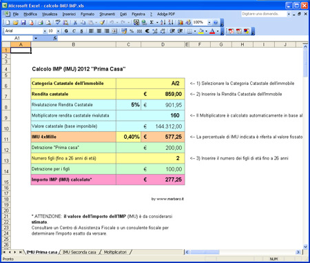 Calcolo imu categoria d2