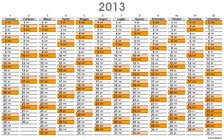 2013 Calendar on Planner 2013  Calendario Planning Da Scaricare Gratis In Pdf