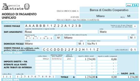 modulo bonifico postale generico fac-simile da