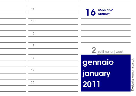 Agenda 2011 settimanale