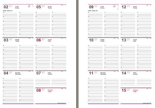 Agenda 2012 settimanale