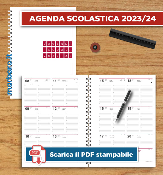 Agenda 2023/2024 per la scuola da stampare