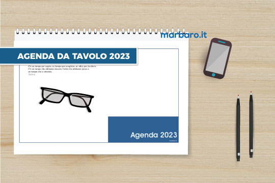 Agenda 2023 da tavolo in PDF stampabile su A4