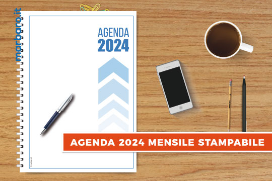 Agenda 2024 mensile in PDF stampabile