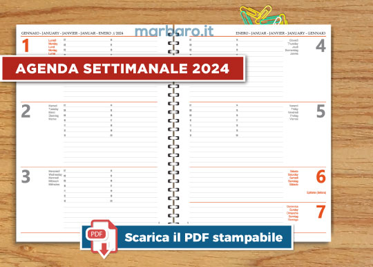 Agenda Settimanale e Giornaliera 2024