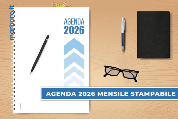 Agenda 2026 mensile stampabile Agenda 2026 mensile stampabile