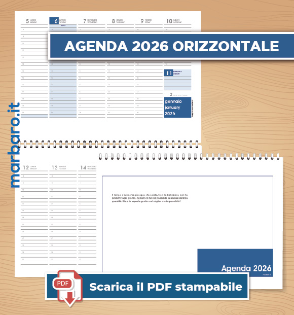 Agenda 2025 settimanale orizzontale da stampare