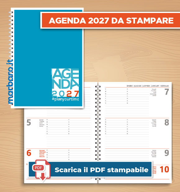 Agenda 2027 da stampare in formato A4 verticale Agenda 2027 da stampare in formato A4 verticale