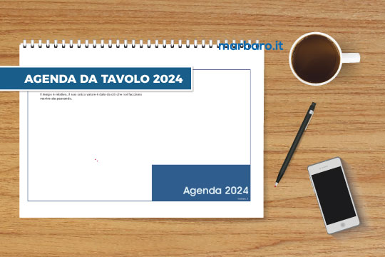 Agenda da tavolo 2024 orizzontale da stampare