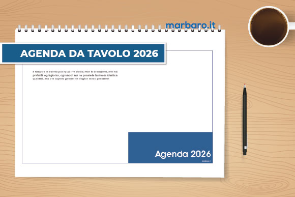 Agenda da tavolo 2026 orizzontale da stampare
