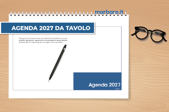 Agenda da tavolo 2027 orizzontale da stampare