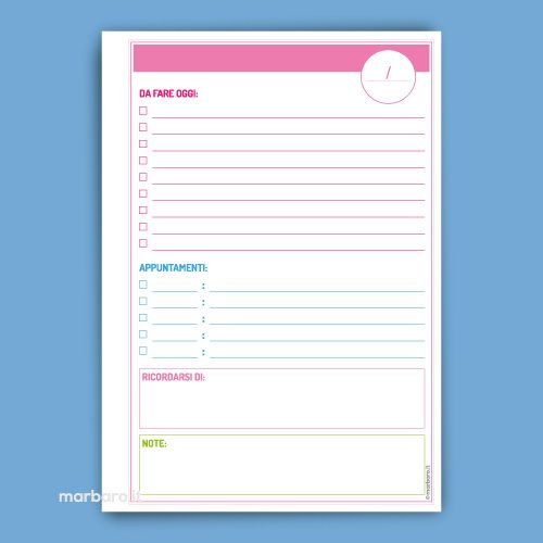 Agenda giornaliera da scaricare gratis
