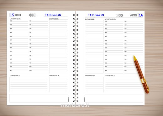 Agende da stampare settimanali e da tavolo da scaricare in PDF