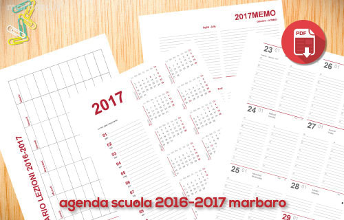Agenda per la scuola 2016 2017 da stampare