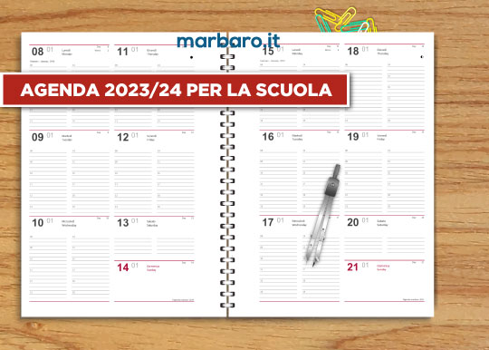 Agenda scolastica 2023/2024 settimanale da stampare