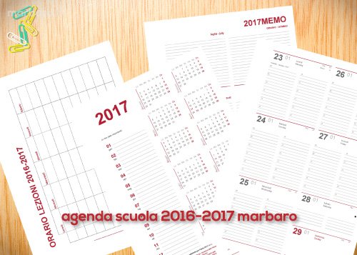 Agenda scuola 2016-2017 da stampare