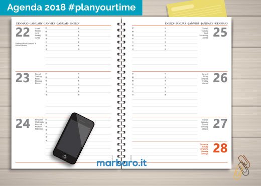 Agenda settimanale 2018 da stampare