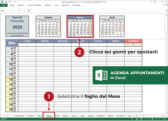 Agenda settimanale in Excel gratis