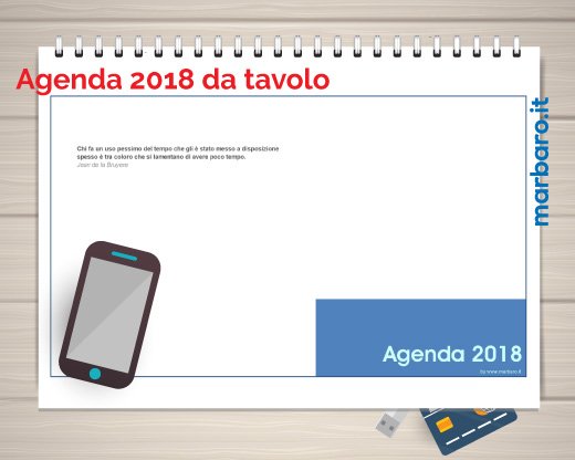 Agende 2018 da tavolo settimanali