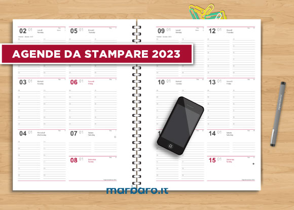 Agende da stampare 2023