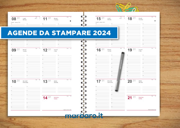 Agende da stampare settimanali e da tavolo da scaricare in PDF