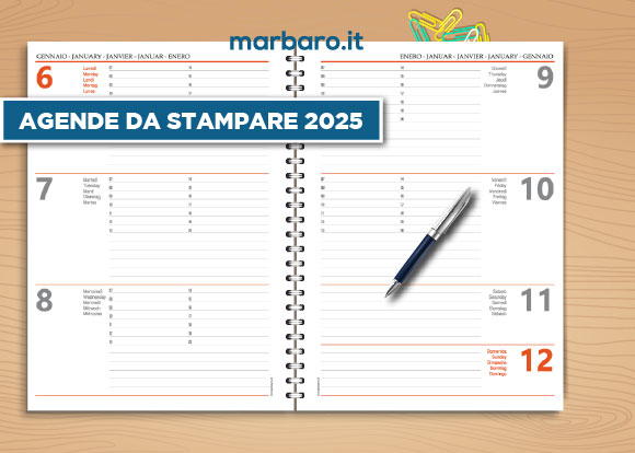 Agende da stampare 2025