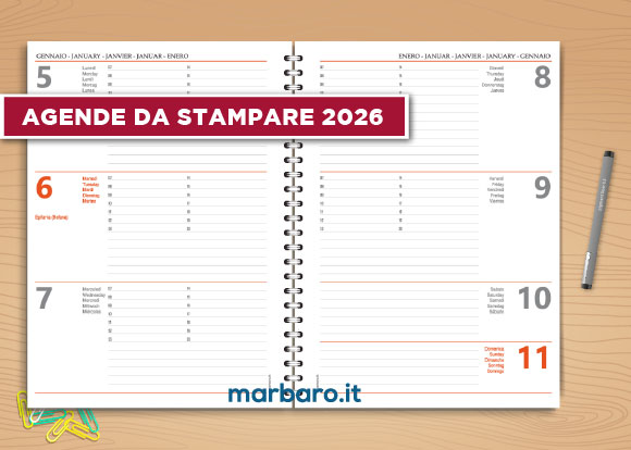 Agende da stampare 2026