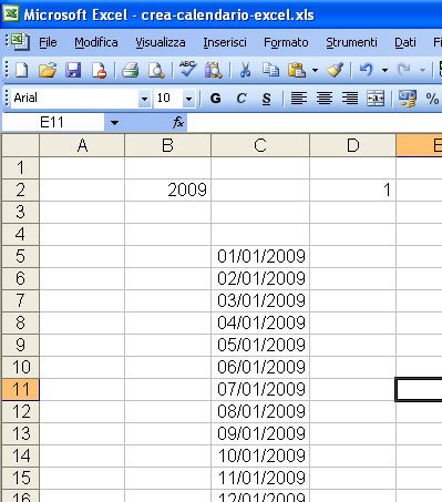 Come avere un calendario perpetuo con Excel