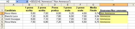 Funzione SE nidificata