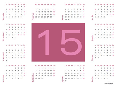 Calendari 2015 annuali