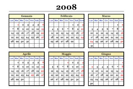 Calendari 2008 Da Scaricare Gratis In Pdf calendario 2008