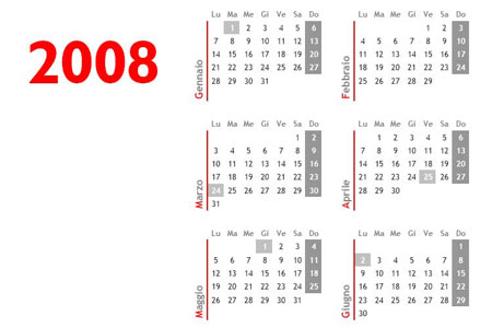 Calendario 2008 stampabile
