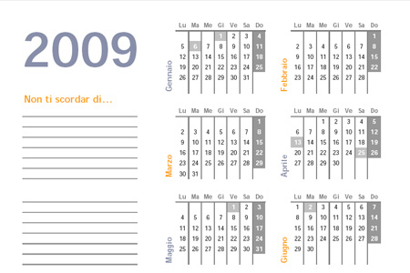 Calendario 2009, non ti scordar di...