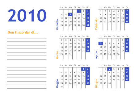 Calendario 2010 gratis