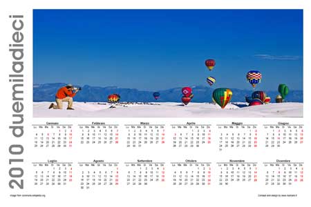 Calendario con foto 2010
