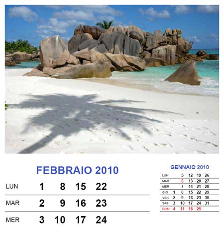 Calendario 2010 foto tropici