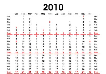 Calendari 2010 da stampare