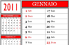 Calendario 2011 mensile