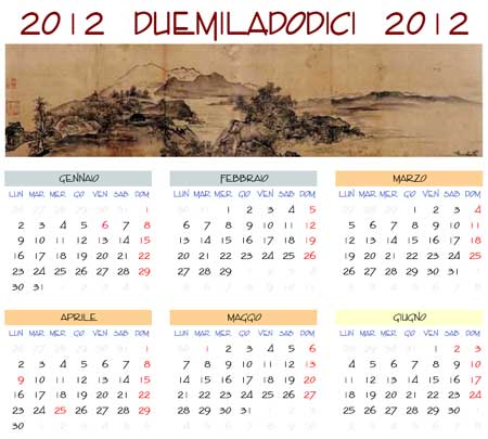 Calendario 2012 annuale