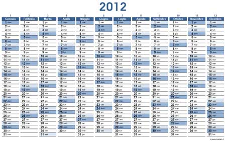 Calendario gratis 2012