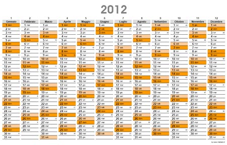 Planner 2012 con settimane