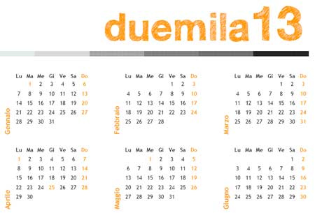 Calendari gratis per l'anno 2013
