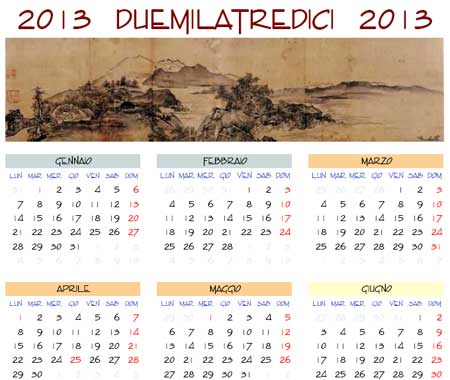 Calendari anno 2013 da scaricare gratis