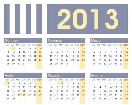 Calendari anno 2013 gratis