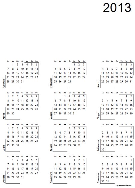 Calendario 2013 Illustrator