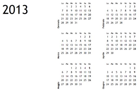 Calendario vettoriale 2013