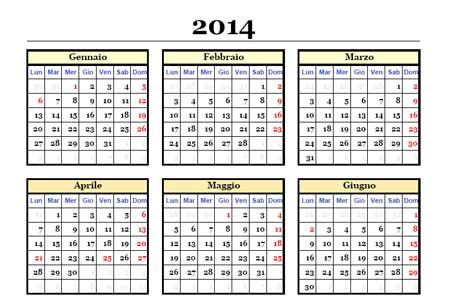 CALENDARIO 2014 TASCABILE DA SCARICA