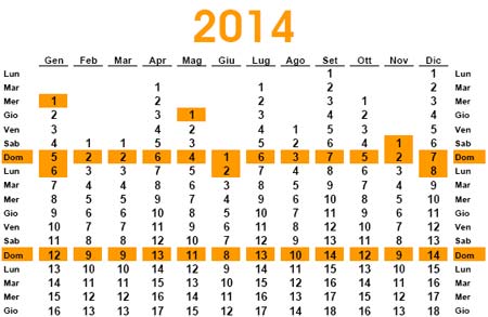 Calendario anno 2014 da scaricare
