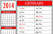 Calendario 2014 mensile
