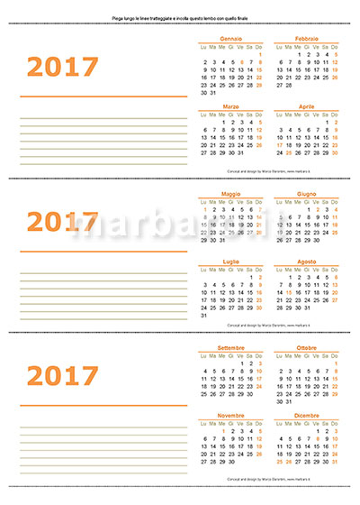 Calendari 2017 da tavolo